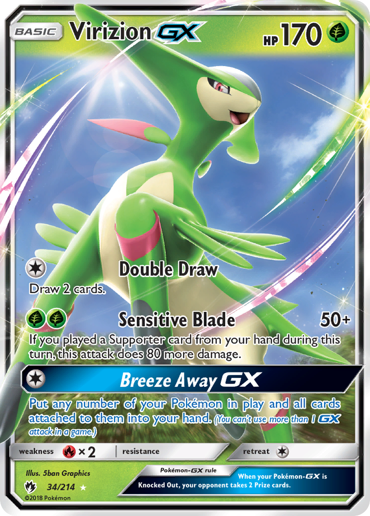 Virizion GX (34/214) [Sun & Moon: Lost Thunder] | Gear Gaming Bentonville