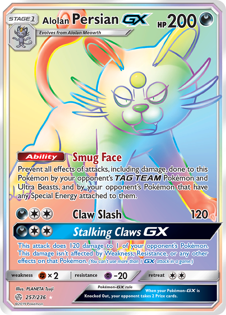 Alolan Persian GX (257/236) [Sun & Moon: Cosmic Eclipse] | Gear Gaming Bentonville