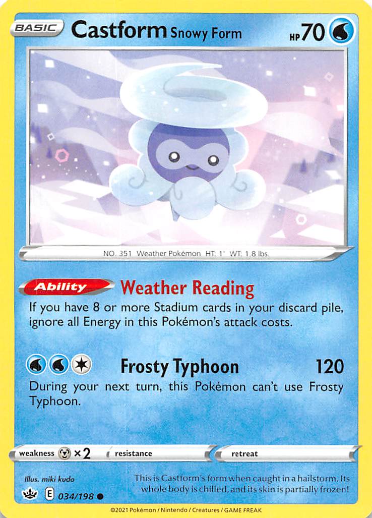 Castform Snowy Form (034/198) [Sword & Shield: Chilling Reign] | Gear Gaming Bentonville