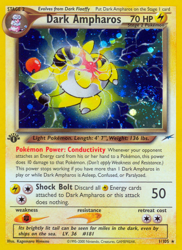 Dark Ampharos (1/105) [Neo Destiny 1st Edition] | Gear Gaming Bentonville