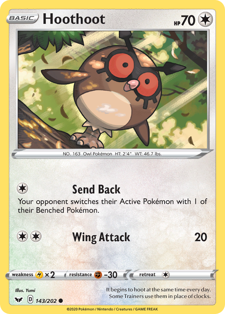 Hoothoot (143/202) [Sword & Shield: Base Set] | Gear Gaming Bentonville