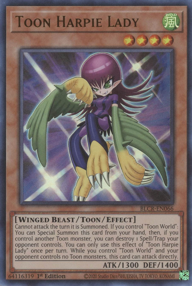 Toon Harpie Lady [BLCR-EN066] Ultra Rare | Gear Gaming Bentonville