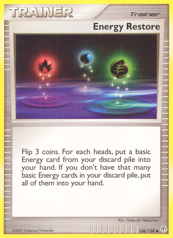 Energy Restore (106/130) [Diamond & Pearl: Base Set] | Gear Gaming Bentonville