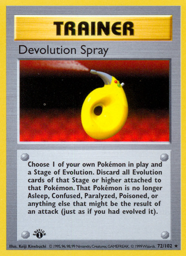 Devolution Spray (72/102) (Shadowless) [Base Set 1st Edition] | Gear Gaming Bentonville