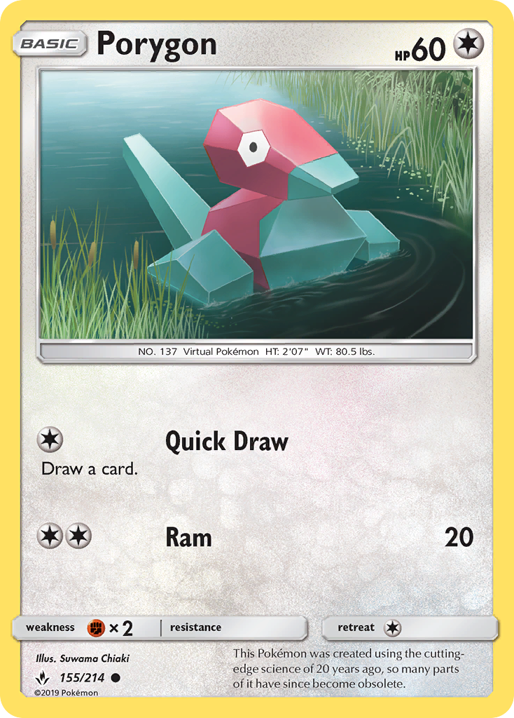 Porygon (155/214) [Sun & Moon: Unbroken Bonds] | Gear Gaming Bentonville