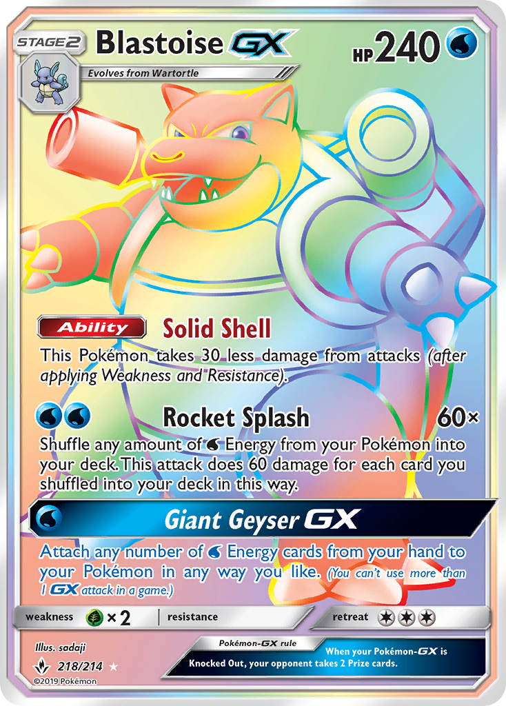 Blastoise GX (218/214) [Sun & Moon: Unbroken Bonds] | Gear Gaming Bentonville