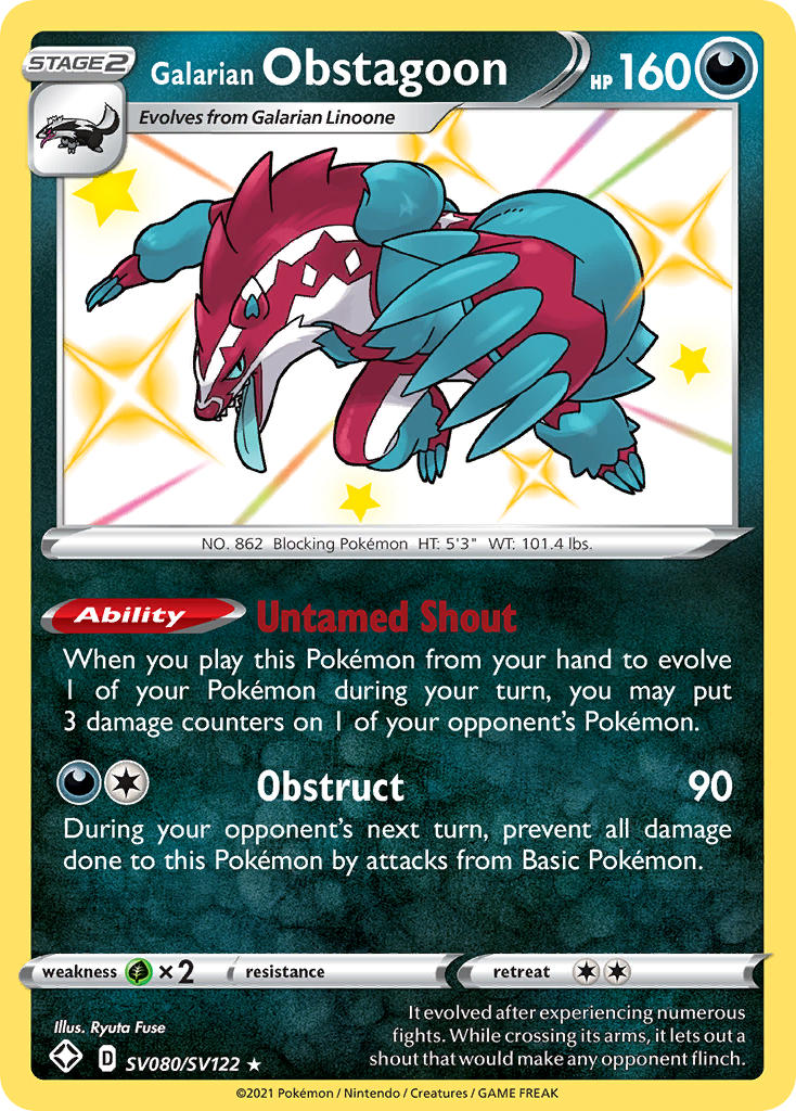 Galarian Obstagoon (SV080/SV122) [Sword & Shield: Shining Fates] | Gear Gaming Bentonville