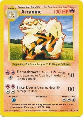 Arcanine (23/102) [Base Set Shadowless Unlimited] | Gear Gaming Bentonville