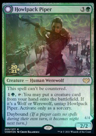 Howlpack Piper // Wildsong Howler [Innistrad: Crimson Vow Prerelease Promos] | Gear Gaming Bentonville