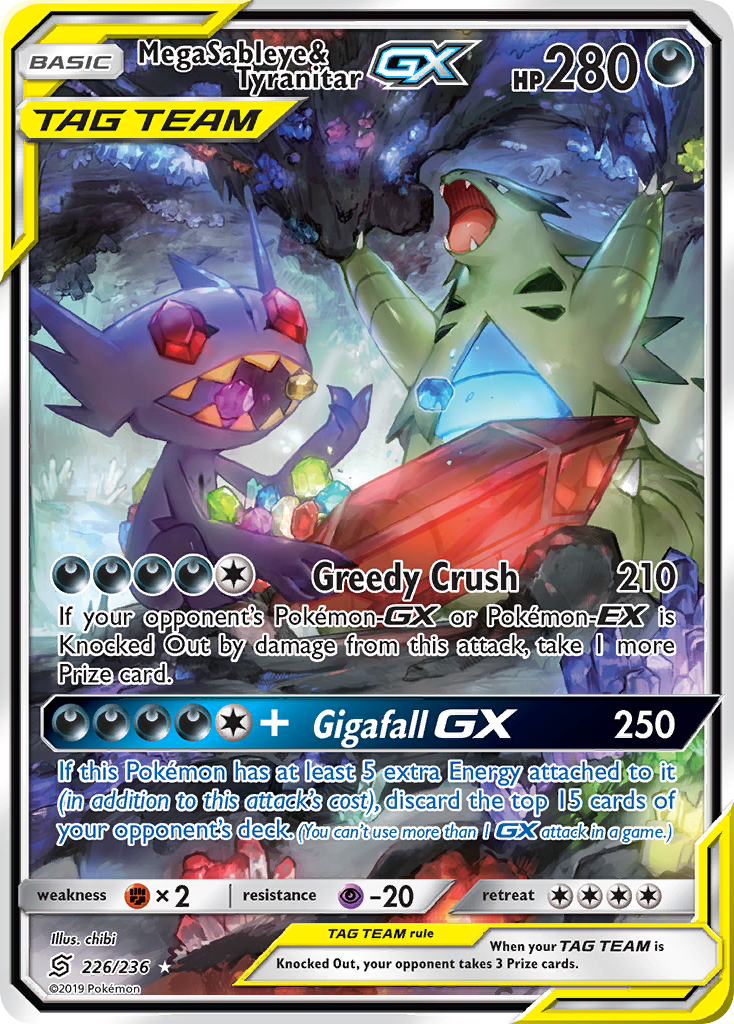 Mega Sableye & Tyranitar GX (226/236) [Sun & Moon: Unified Minds] | Gear Gaming Bentonville