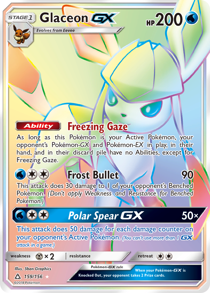 Glaceon GX (159/156) [Sun & Moon: Ultra Prism] | Gear Gaming Bentonville