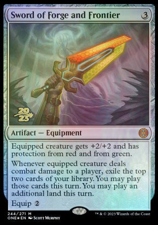 Sword of Forge and Frontier [Phyrexia: All Will Be One Prerelease Promos] | Gear Gaming Bentonville