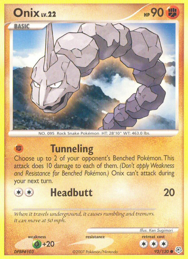 Onix (92/130) [Diamond & Pearl: Base Set] | Gear Gaming Bentonville