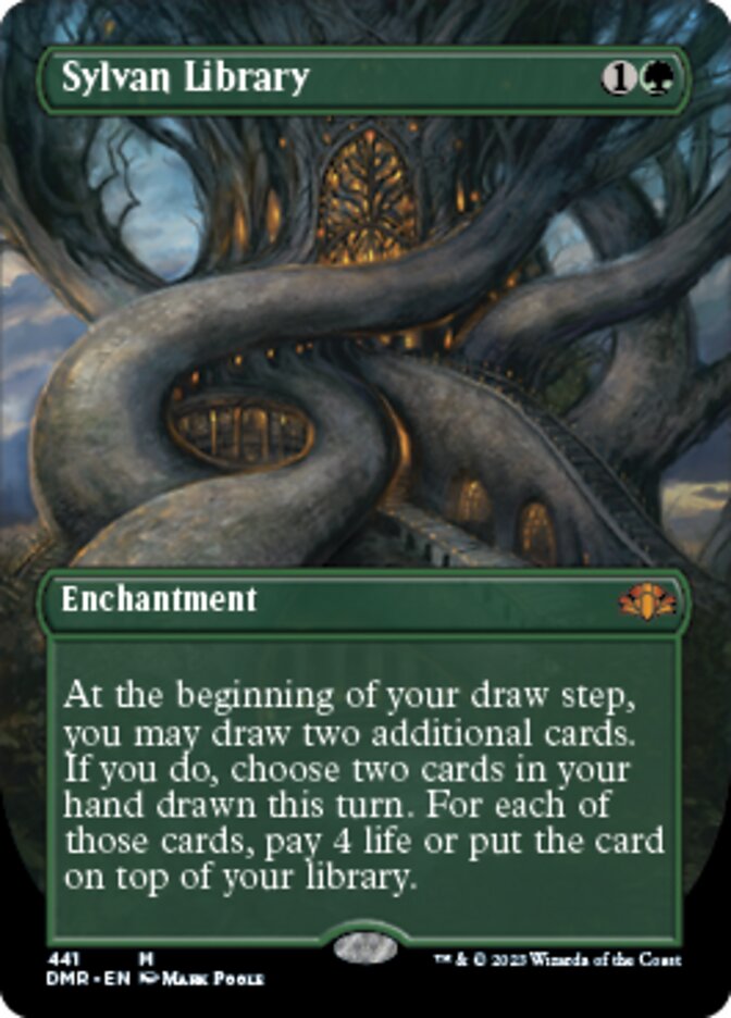 Sylvan Library (Borderless Alternate Art) [Dominaria Remastered] | Gear Gaming Bentonville