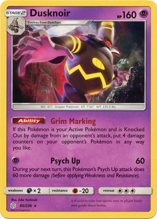 Dusknoir (85/236) (Theme Deck Exclusive) [Sun & Moon: Cosmic Eclipse] | Gear Gaming Bentonville