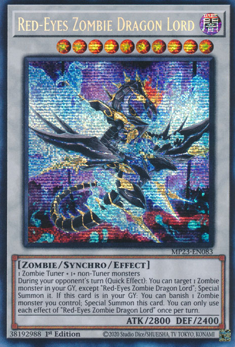 Red-Eyes Zombie Dragon Lord [MP23-EN083] Prismatic Secret Rare | Gear Gaming Bentonville