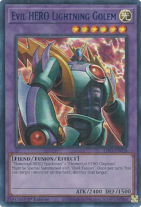 Evil HERO Lightning Golem (Blue) [LDS3-EN028] Ultra Rare | Gear Gaming Bentonville