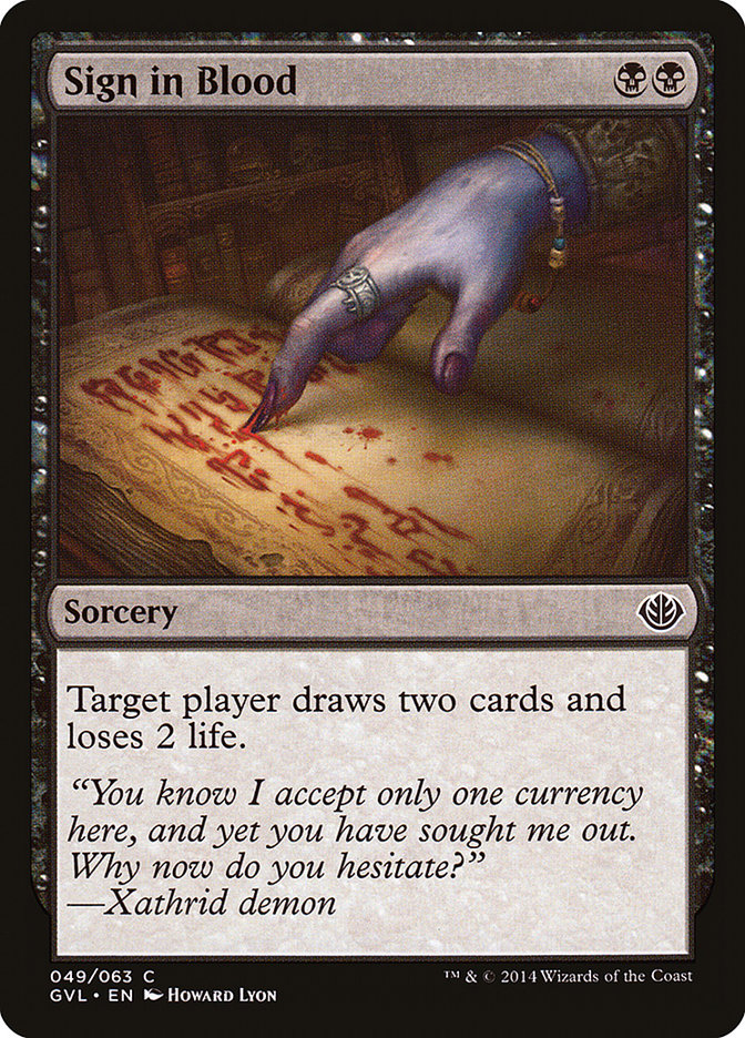 Sign in Blood (Garruk vs. Liliana) [Duel Decks Anthology] | Gear Gaming Bentonville