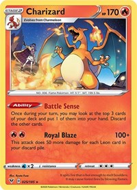 Charizard (025/185) (Cracked Ice Holo) (Theme Deck Exclusive) [Sword & Shield: Vivid Voltage] | Gear Gaming Bentonville