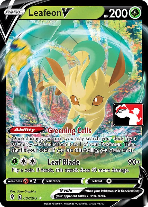 Leafeon V (007/203) [Prize Pack Series One] | Gear Gaming Bentonville