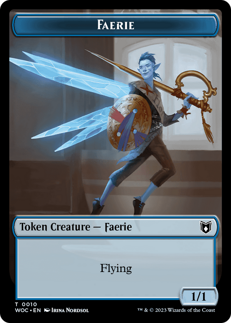 Faerie // Human Double-Sided Token [Wilds of Eldraine Commander Tokens] | Gear Gaming Bentonville