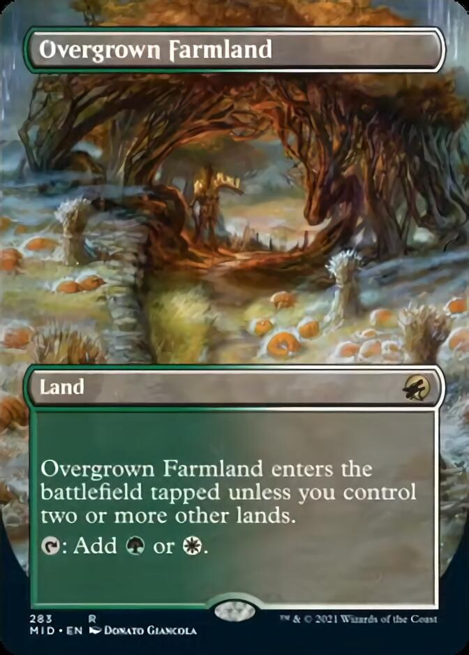 Overgrown Farmland (Borderless) [Innistrad: Midnight Hunt] | Gear Gaming Bentonville