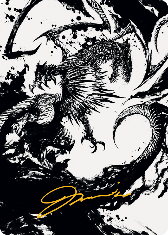 Skithiryx, the Blight Dragon Art Card (Gold-Stamped Signature) [March of the Machine Art Series] | Gear Gaming Bentonville