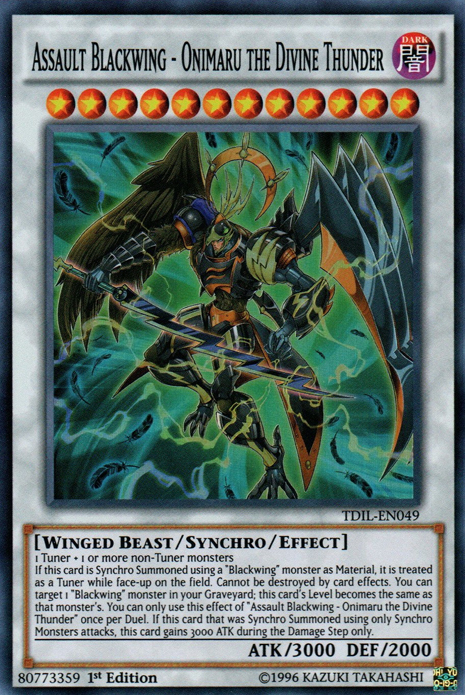 Assault Blackwing - Onimaru the Divine Thunder [TDIL-EN049] Super Rare | Gear Gaming Bentonville