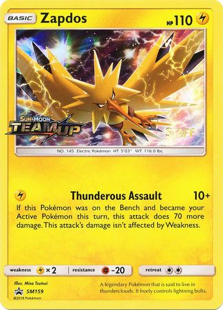 Zapdos (SM159) (Staff) [Sun & Moon: Black Star Promos] | Gear Gaming Bentonville