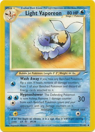 Light Vaporeon (52/105) [Neo Destiny Unlimited] | Gear Gaming Bentonville