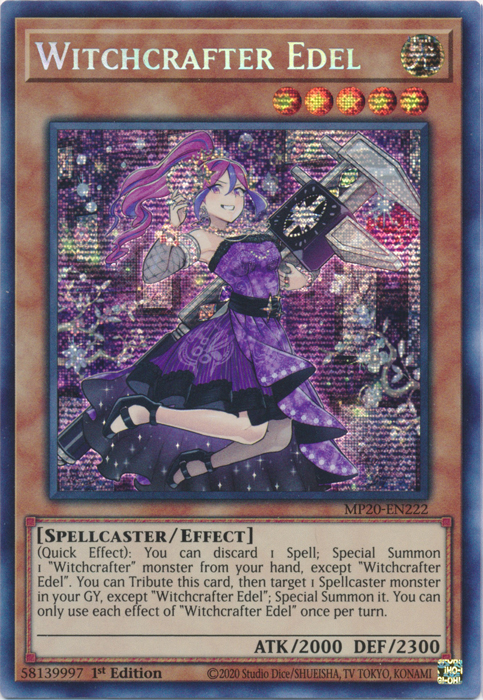 Witchcrafter Edel [MP20-EN222] Prismatic Secret Rare | Gear Gaming Bentonville