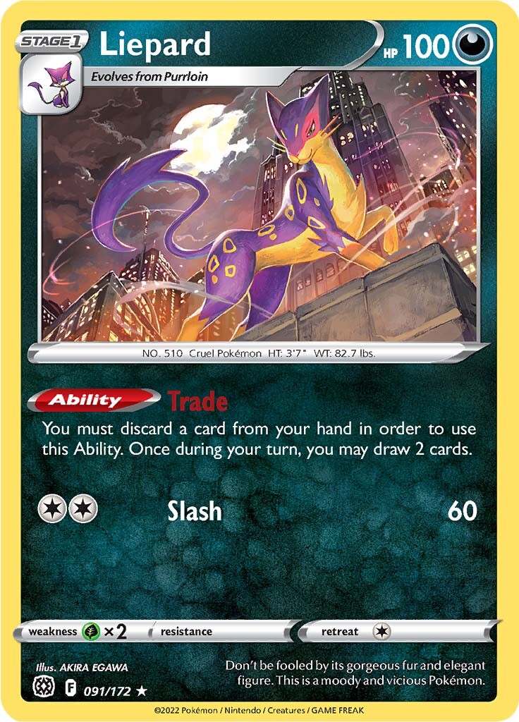 Liepard (091/172) [Sword & Shield: Brilliant Stars] | Gear Gaming Bentonville