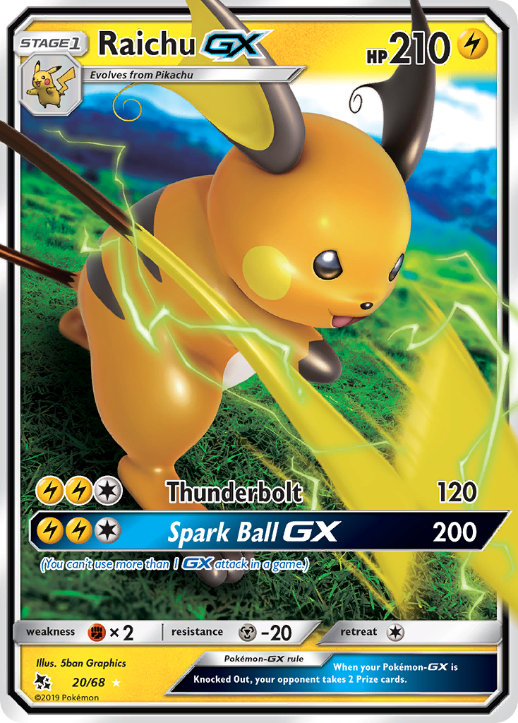 Raichu GX (20/68) [Sun & Moon: Hidden Fates] | Gear Gaming Bentonville