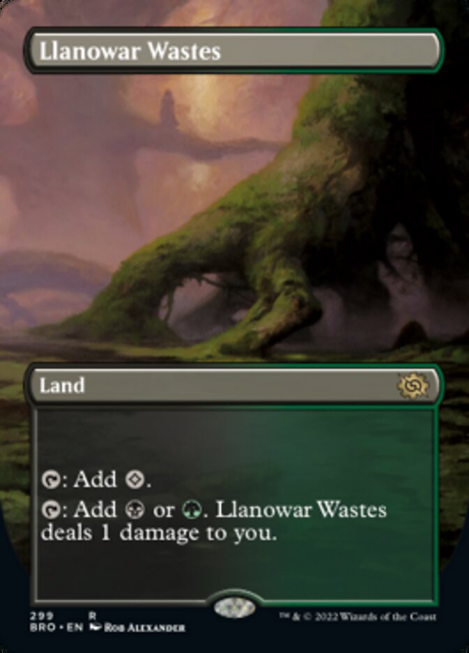 Llanowar Wastes (Borderless Alternate Art) [The Brothers' War] | Gear Gaming Bentonville