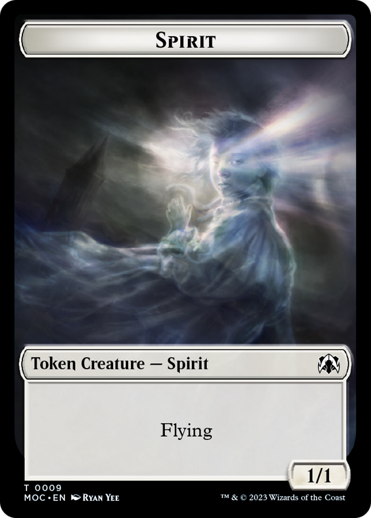 Spirit (9) // Treasure Double-Sided Token [March of the Machine Commander Tokens] | Gear Gaming Bentonville