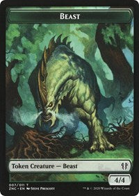 Beast // Saproling Double-sided Token [Commander: Zendikar Rising Tokens] | Gear Gaming Bentonville