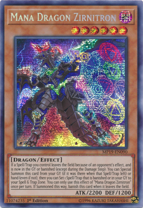 Mana Dragon Zirnitron [MP19-EN090] Prismatic Secret Rare | Gear Gaming Bentonville