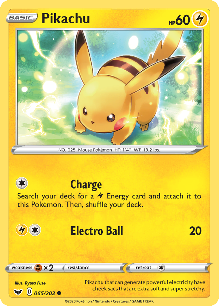 Pikachu (065/202) [Sword & Shield: Base Set] | Gear Gaming Bentonville