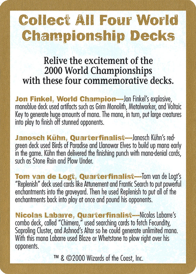 2000 World Championships Ad [World Championship Decks 2000] | Gear Gaming Bentonville