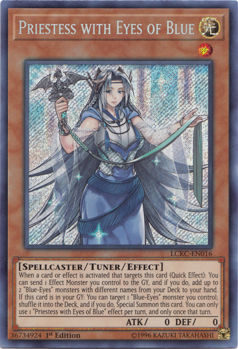 Priestess with Eyes of Blue [LCKC-EN016] Secret Rare | Gear Gaming Bentonville