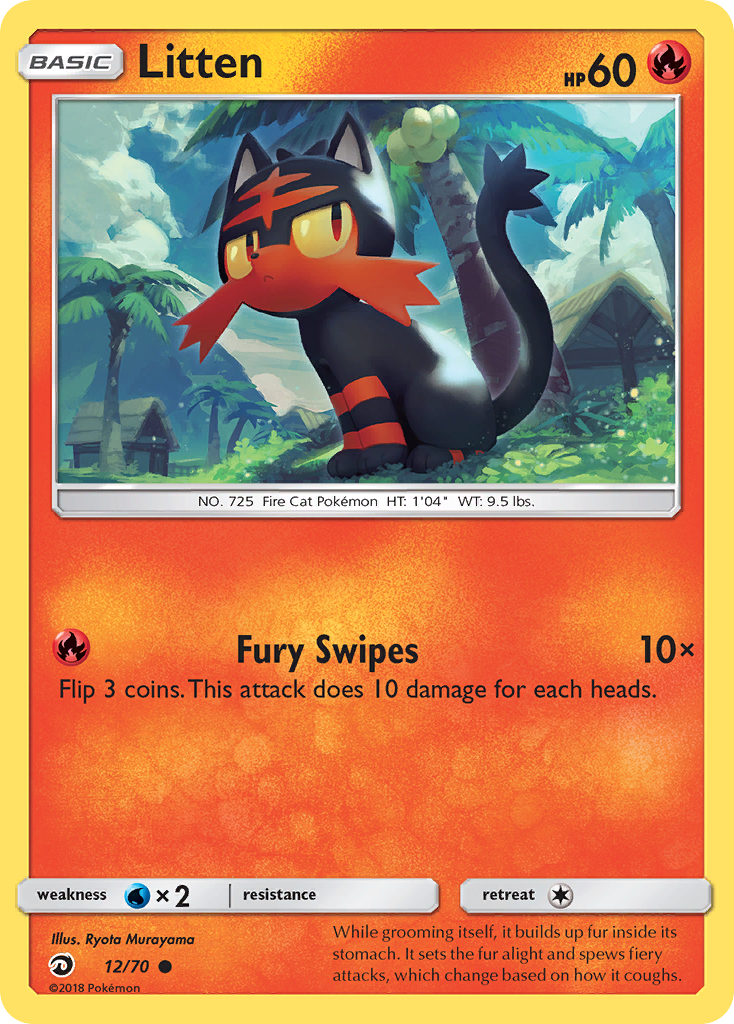 Litten (12/70) [Sun & Moon: Dragon Majesty] | Gear Gaming Bentonville