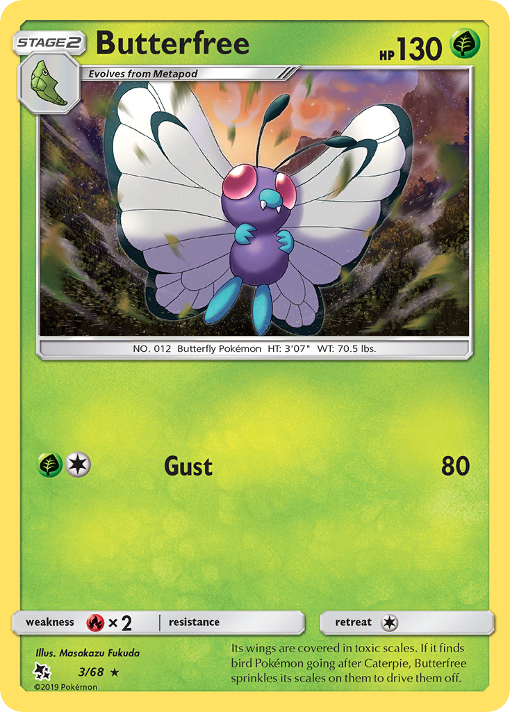 Butterfree (3/68) [Sun & Moon: Hidden Fates] | Gear Gaming Bentonville