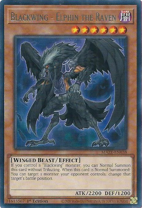 Blackwing - Elphin the Raven [MAZE-EN038] Rare | Gear Gaming Bentonville