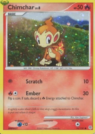 Chimchar (76/130) (Cosmos Holo) [Diamond & Pearl: Base Set] | Gear Gaming Bentonville