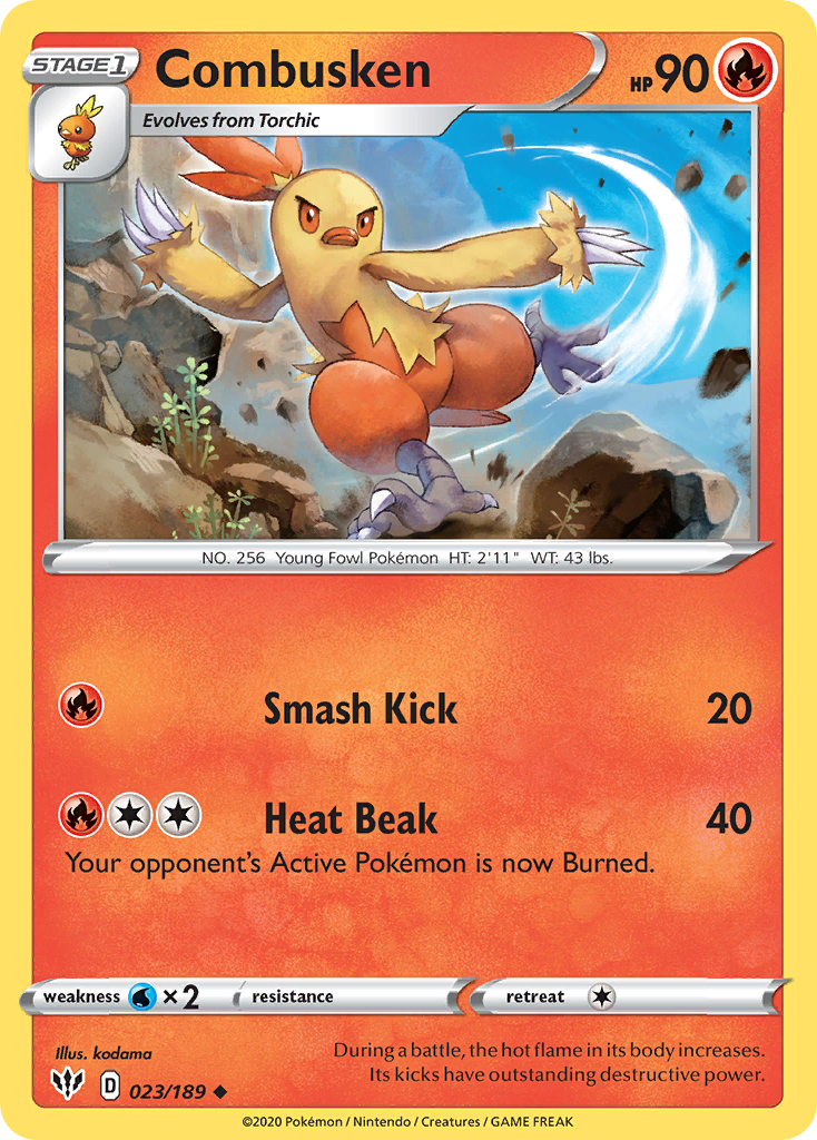 Combusken (023/189) [Sword & Shield: Darkness Ablaze] | Gear Gaming Bentonville