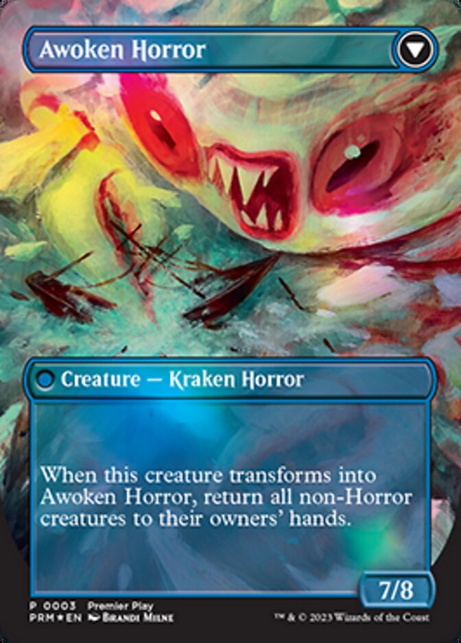 Thing in the Ice // Awoken Horror (Borderless Alternate Art) [Regional Championship Qualifiers 2023] | Gear Gaming Bentonville