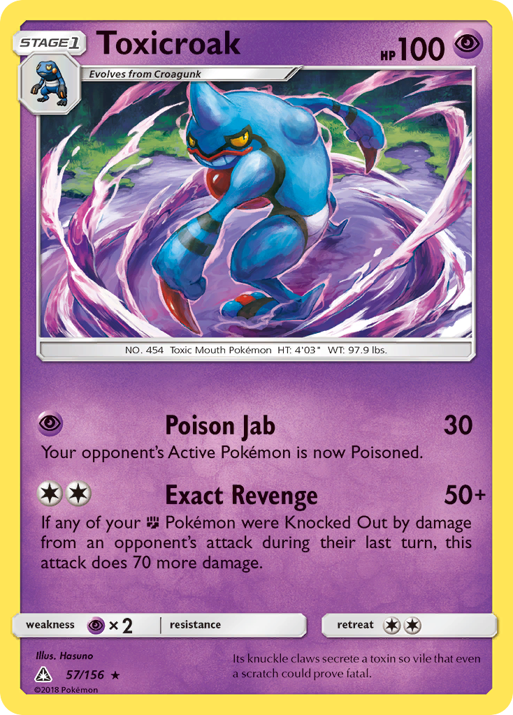 Toxicroak (57/156) [Sun & Moon: Ultra Prism] | Gear Gaming Bentonville