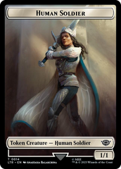 Human Soldier (0014) // Food (0024) Double-Sided Token (Surge Foil) [The Lord of the Rings: Tales of Middle-Earth Tokens] | Gear Gaming Bentonville