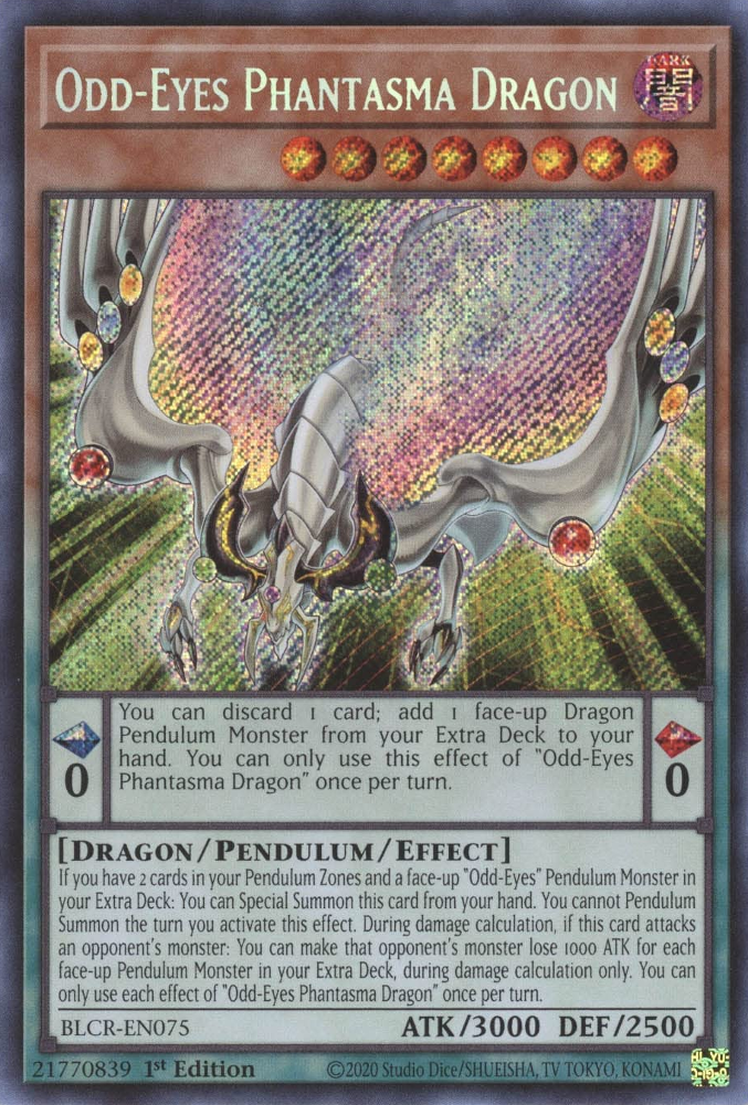 Odd-Eyes Phantasma Dragon [BLCR-EN075] Secret Rare | Gear Gaming Bentonville