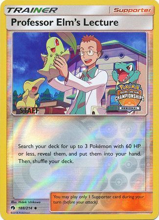 Professor Elm's Lecture (188/214) (Regional Championship Promo Staff) [Sun & Moon: Lost Thunder] | Gear Gaming Bentonville